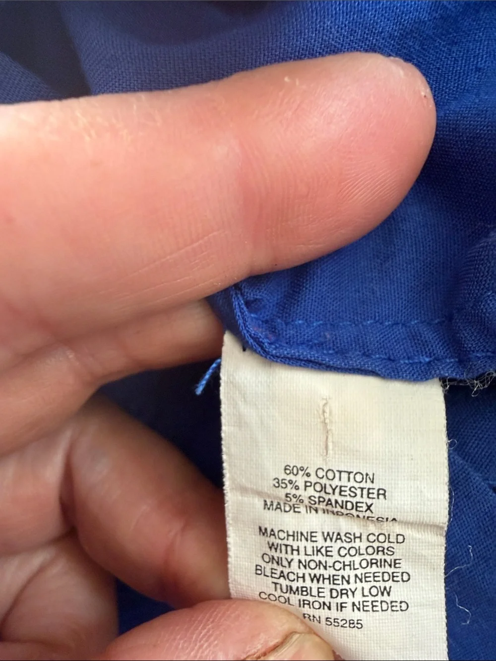 Express Fitted Button-Down Shirt in Cobalt Blue M - Picture 8 of 8